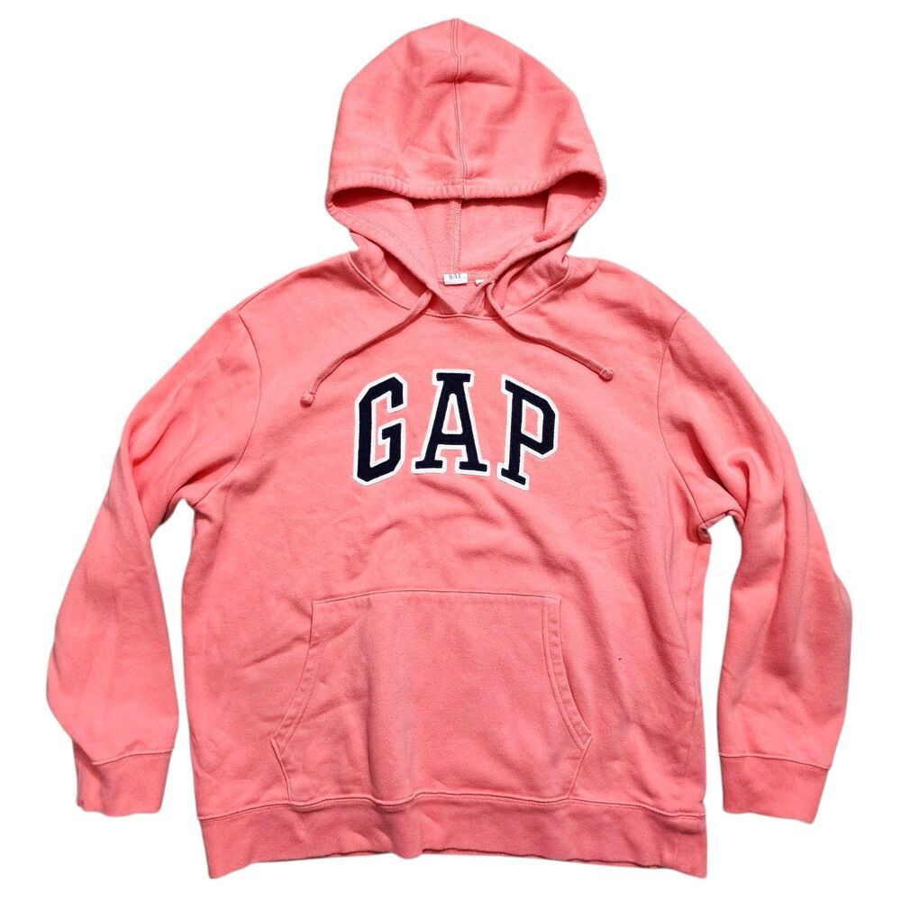 GAP Sweater Womens Large Cupid Pink Pullover Hoodie Essential Heritage Outdoor